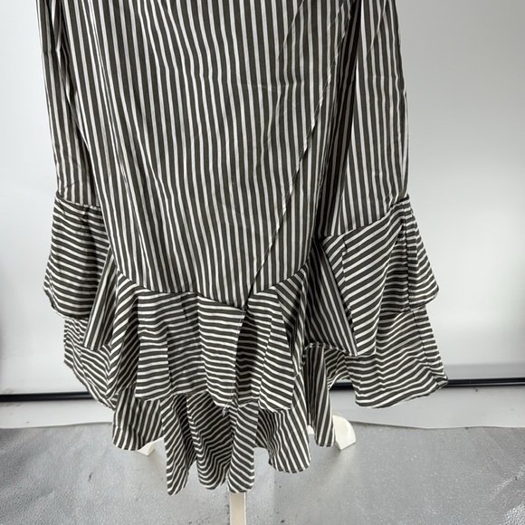 Worthington ruffle cotton blend skirt faux wrap flirty flouncy - Picture 6 of 16